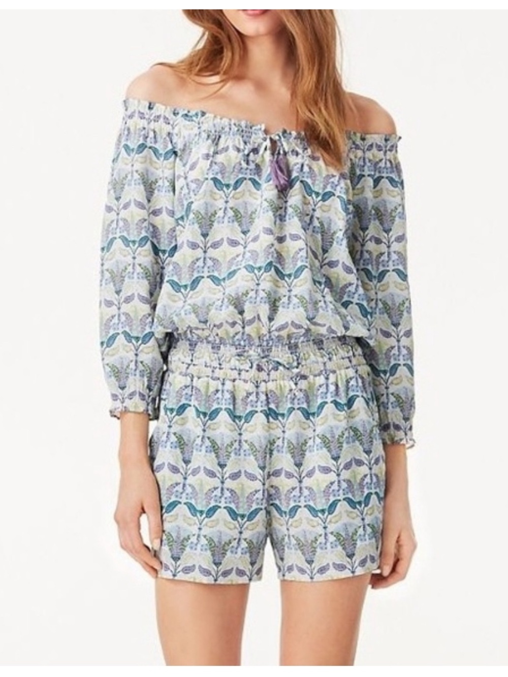 Tory Burch silk floral romper XS
